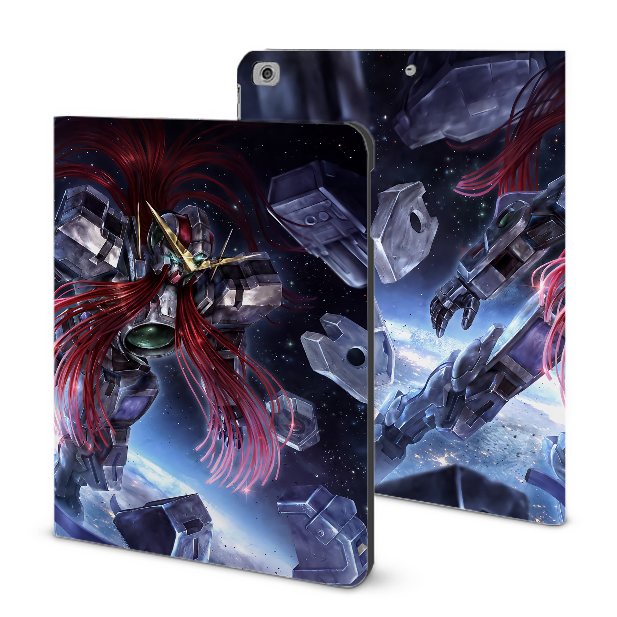 （画像用） 機動戦士ガンダム Mobile Suit Gundam IPad ケース ブック型 PUレザー TPU 耐衝撃 軽量 薄型 ペン収納なし 全面保護 IPad 各モデル対応